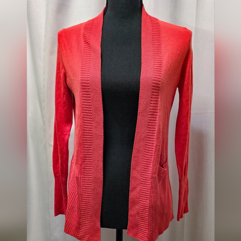 Banana Republic Orange Open Front Wool Blend Cardigan S